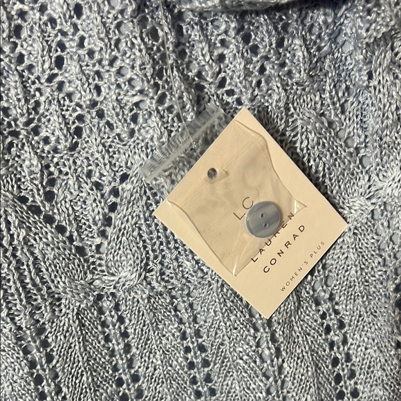 LC Lauren Conrad Baby Blue Sparkle Crocheted Tank Top, 3X - Picture 2 of 6